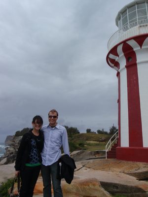 Monica and John near the Hornby Lighthouse at South Head...