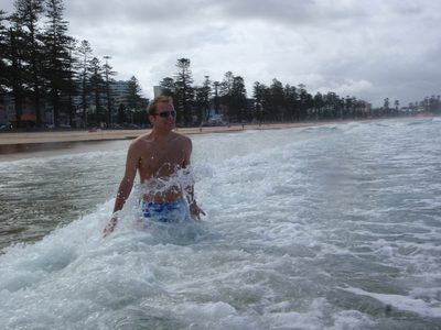 John also enjoying the water at Manly Beach.