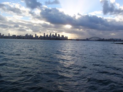 View of downtown Sydney from the ride back on the ferry...