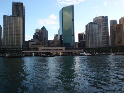 Circular Quay, where our ferry would dock.  If you look...