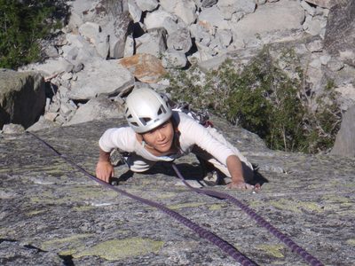 Near the last bolt.