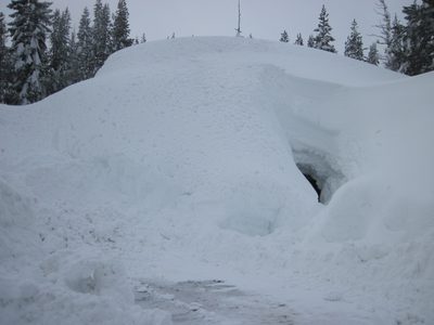 Here is a house that was slightly more buried by the...