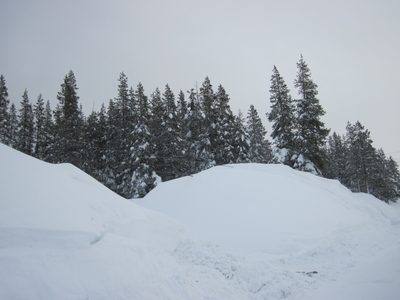 And then in some places the snow drifts have started...