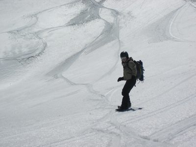 Monica killing it on the east side of Donner.