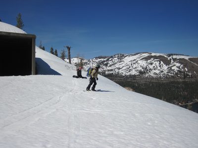 Monica, boarding past the entrance to a tunnel belonging...