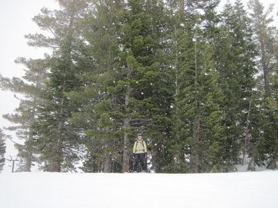 Monica snowboarding on May 28th.
