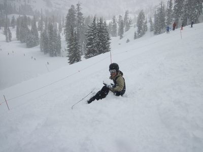 Monica playing in a foot of fresh snow on Sunday May 29.