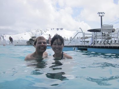 In the lagoon after the lifts closed. I was a little...
