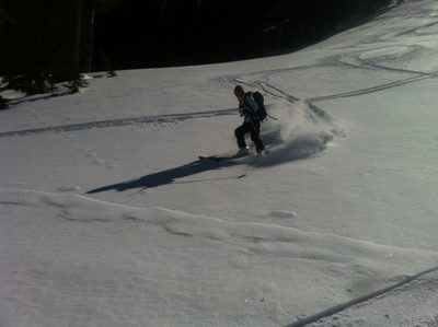 Dong skiing. Surprisingly good snow for there having...