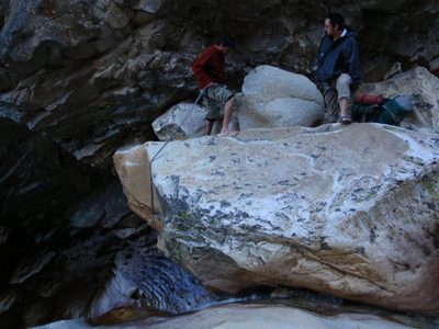 This guy actually did the rappel barefoot.  Seemed like...