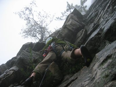 Mike leading the second pitch of Minty (5.3).  Look...