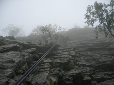 On the second rappel down from Minty.  Looking up at the...