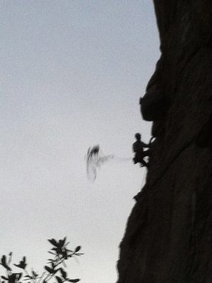 Tossing the rope.