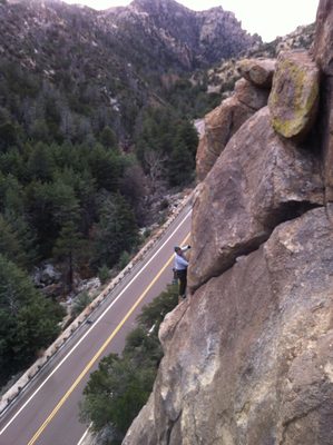 Catherine taking another lap up George's Buttress on the...