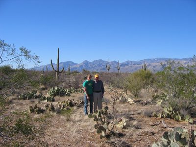 John and Dad in Saguaro National Park.