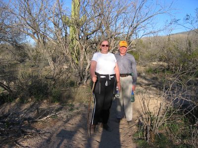 Mom and Dad almost back to the parking lot.