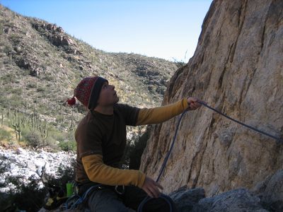John watching a rope about to fall down on his head (no...