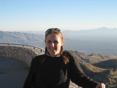 Catherine at Windy Point on Mt. Lemmon.