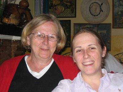Mom and Catherine at El Charro in downtown Tucson.