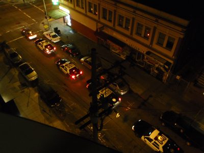 Rolling out with the suspects in custody.