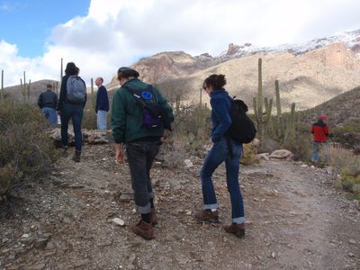 Setting off on a hike to Finger Rock in the Catalina...