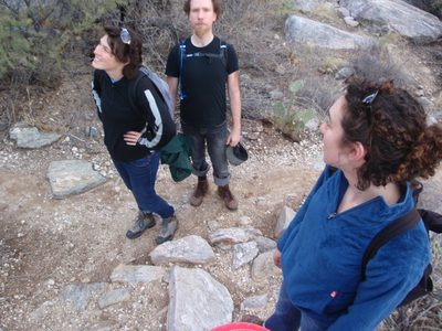 Emily, Peter and Mel hiking the Finger Rock Trail.