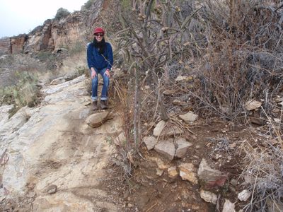 Mel on another section of slickrock. Not as steep as the...
