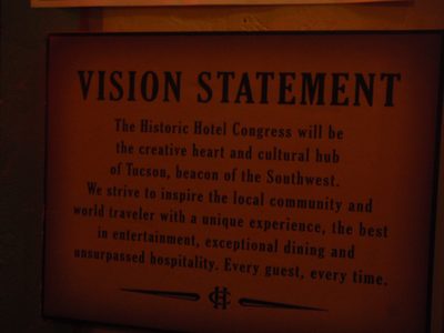 It's neat they post their vision statement in the lobby....