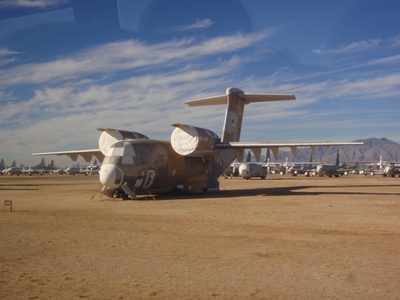 The YC-14 transport plane again. It does not look very spry.