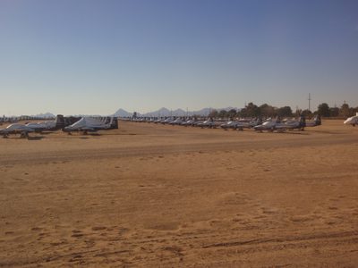 Lots and lots of little planes in storage.