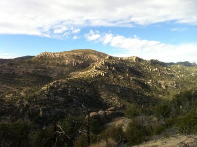 Mt. Lemmon from the walk back to the car. Looks like a...