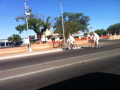Easter bunnies on bikes. On our way to the Stronghold on...