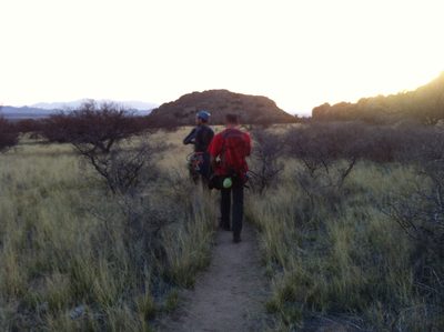 Hiking back out.