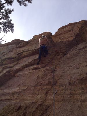 John leading Ego Donor (5.9) on Swim Fin at Windy Point,...