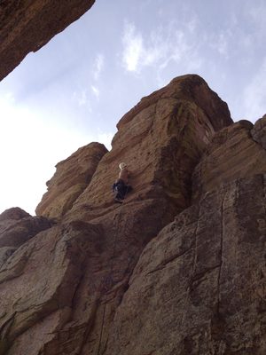 Going for the top on Ego Donor (5.9).