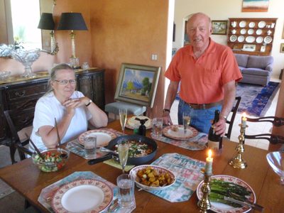 Mom and Dad at Mother's Day supper. I cooked shakshuka,...