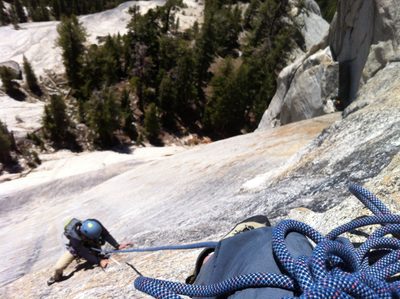 You can see the folks at the previous belay (over at the...