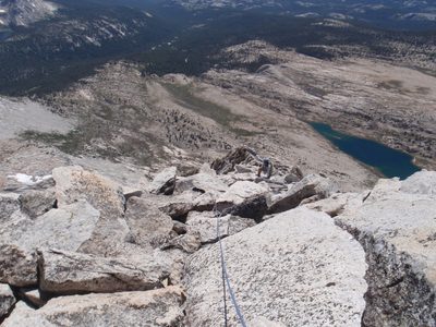 Getting close to the top on easy terrain.