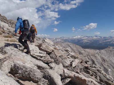 Climbing the last bit to the summit.