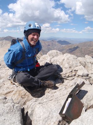 Marlin, with the summit register.