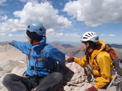 Marlin, pointing out the Sawtooth Range to Dong.