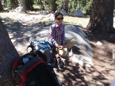 Snack break on the trail.