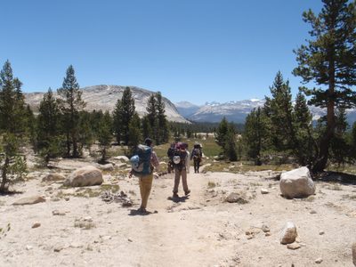 Headed back to the meadows. Large gray dome at left...