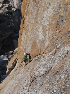 Jay working his way up the dihedral.