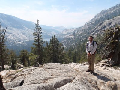 Jay, Merced Lake, and Hazy Half Dome (barely visible)