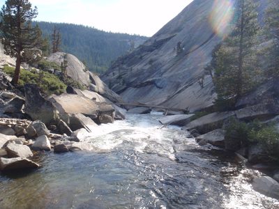 The Merced, starting to slot up around Moraine Dome