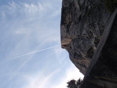 View of Moraine Dome and a contrail.