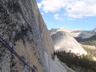 On the fun traversing pitch 4. 5.7 traverse without much...