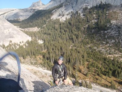 With Cathedral Peak in the background.