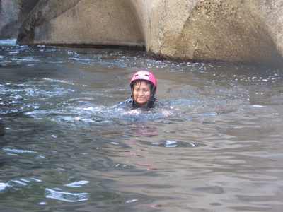 Aditi after jumping 25 feet.